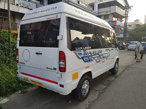 10 seater kerala tempo, how many seats in tempo traveller, 10 seater van in india